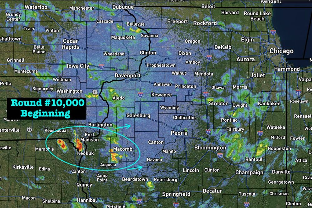 Another Overnight Storm Round Begins Early Near Fort Madison and Macomb With Rapid Development Expected Across Illinois and Iowa