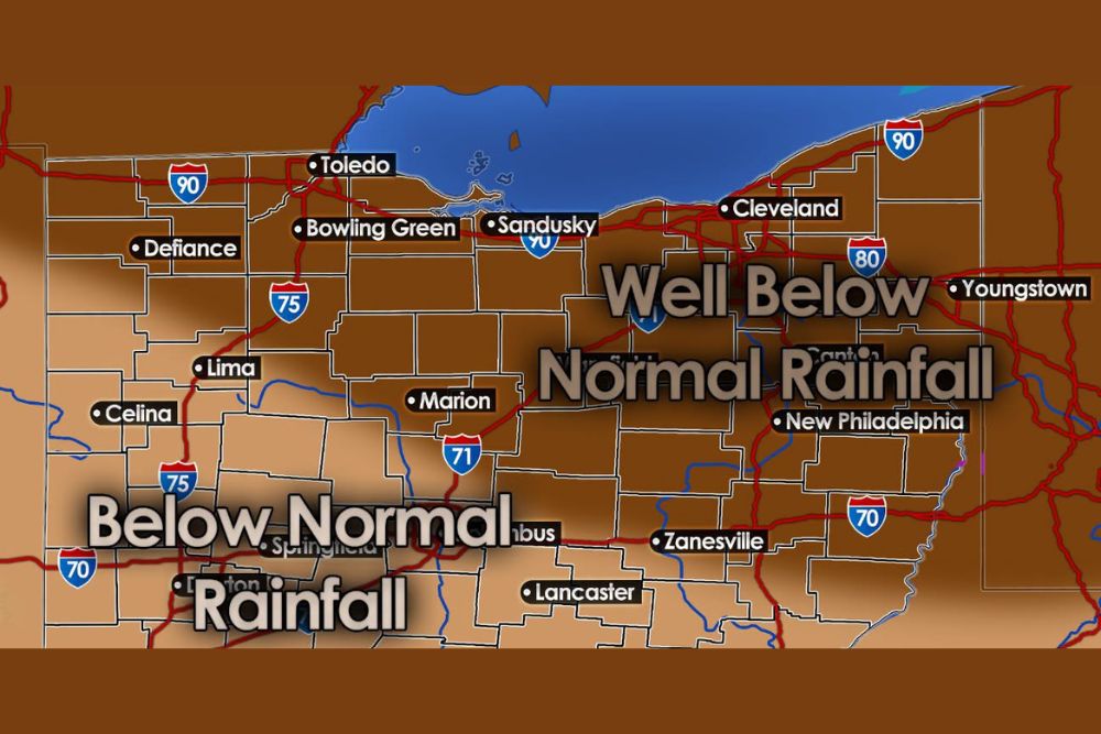 Monsoon Pattern Shuts Off Across Ohio Starting August Eighteenth With Well Below Normal Rainfall Expected Through the First Week of September