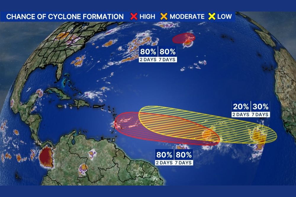NHC Designates AL92 and AL93 With Eighty Percent Development Odds Each as Tropical System Nears African Coast and Northern Atlantic