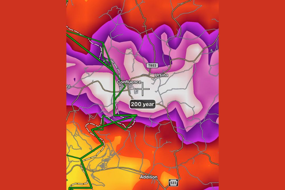 One in Two Hundred Year Flooding Event Slams Southern Somerset County With Four to Six Inches of Rain Triggering Road Closures and Flooded Homes