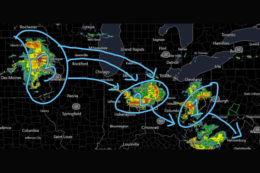 Three Separate Storm Complexes Track Across Midwest and Ohio Valley With Widespread Damaging Winds and Ping-Pong Ball Hail Threatening Region